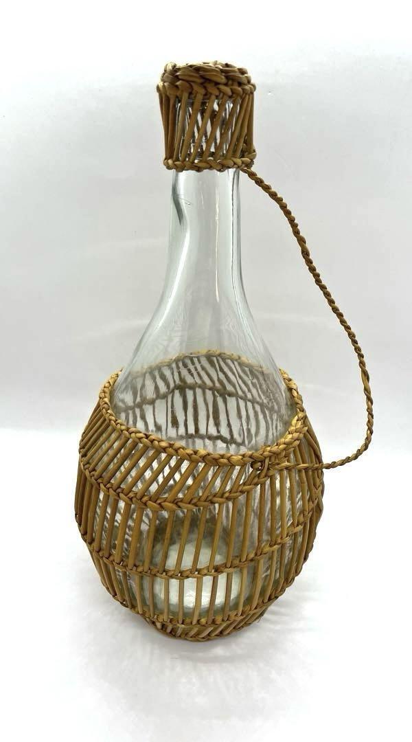 Vintage Glass Bottle With Rattan Antique from japan
