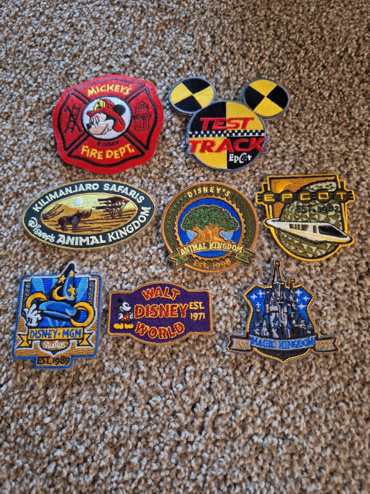 Lot of Walt Disney World Patches/Test Track/Fire Dept./MGM