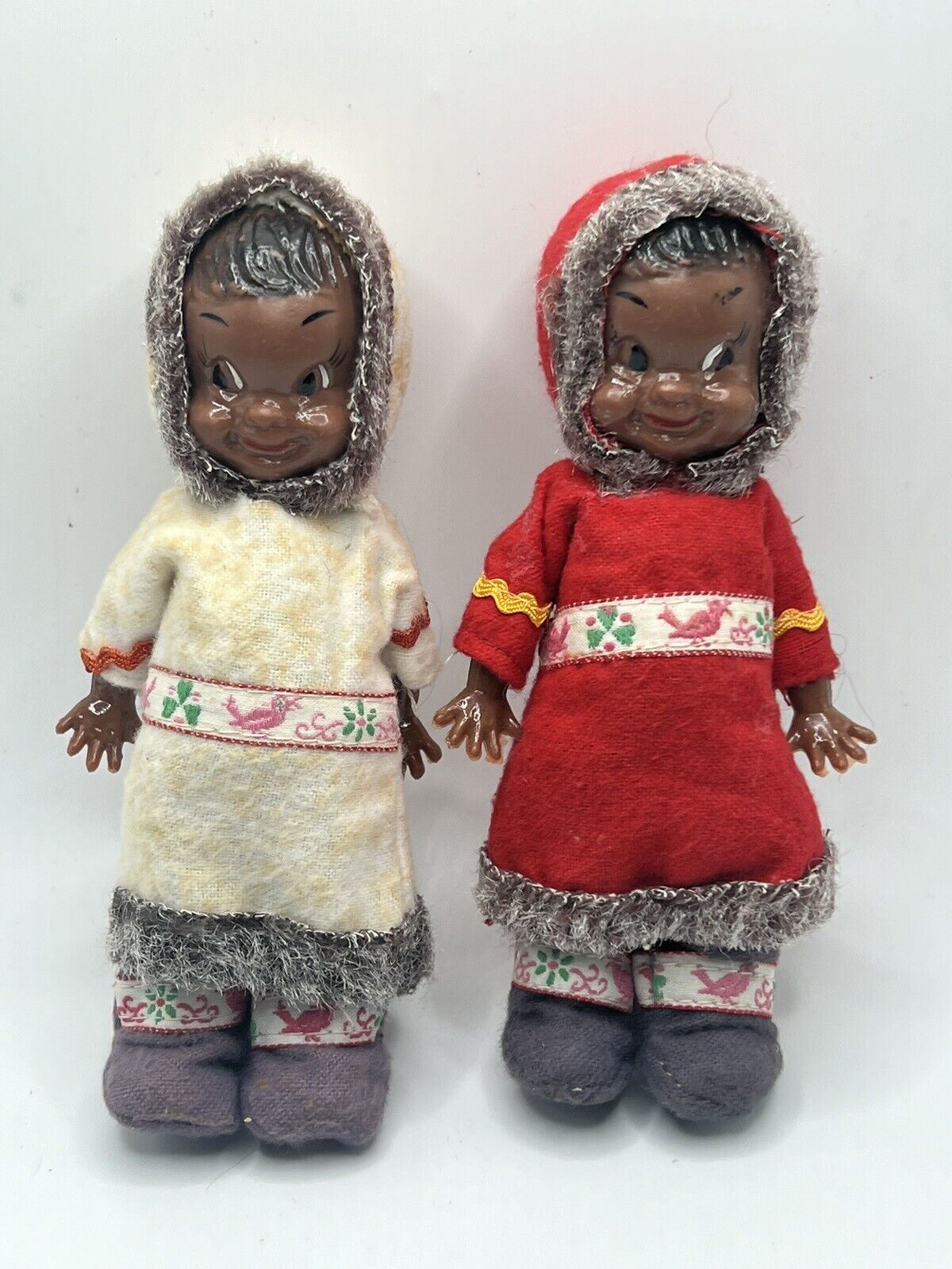 Lot Of 2 Regal Canada Dolls Eskimo Native American Style 6”