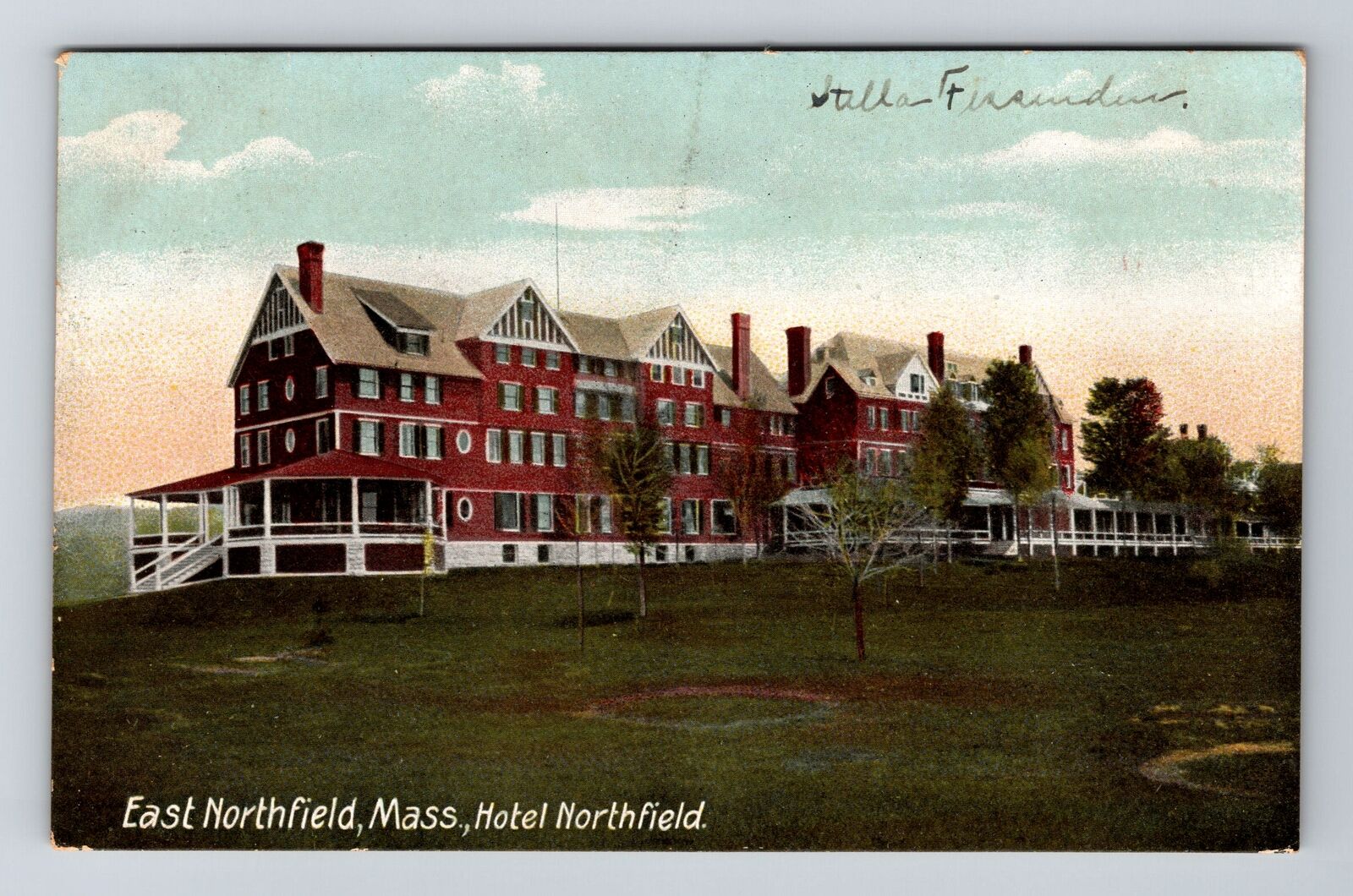 East Northfield MA-Massachusetts, Hotel Northfield, Vintage c1907 Postcard
