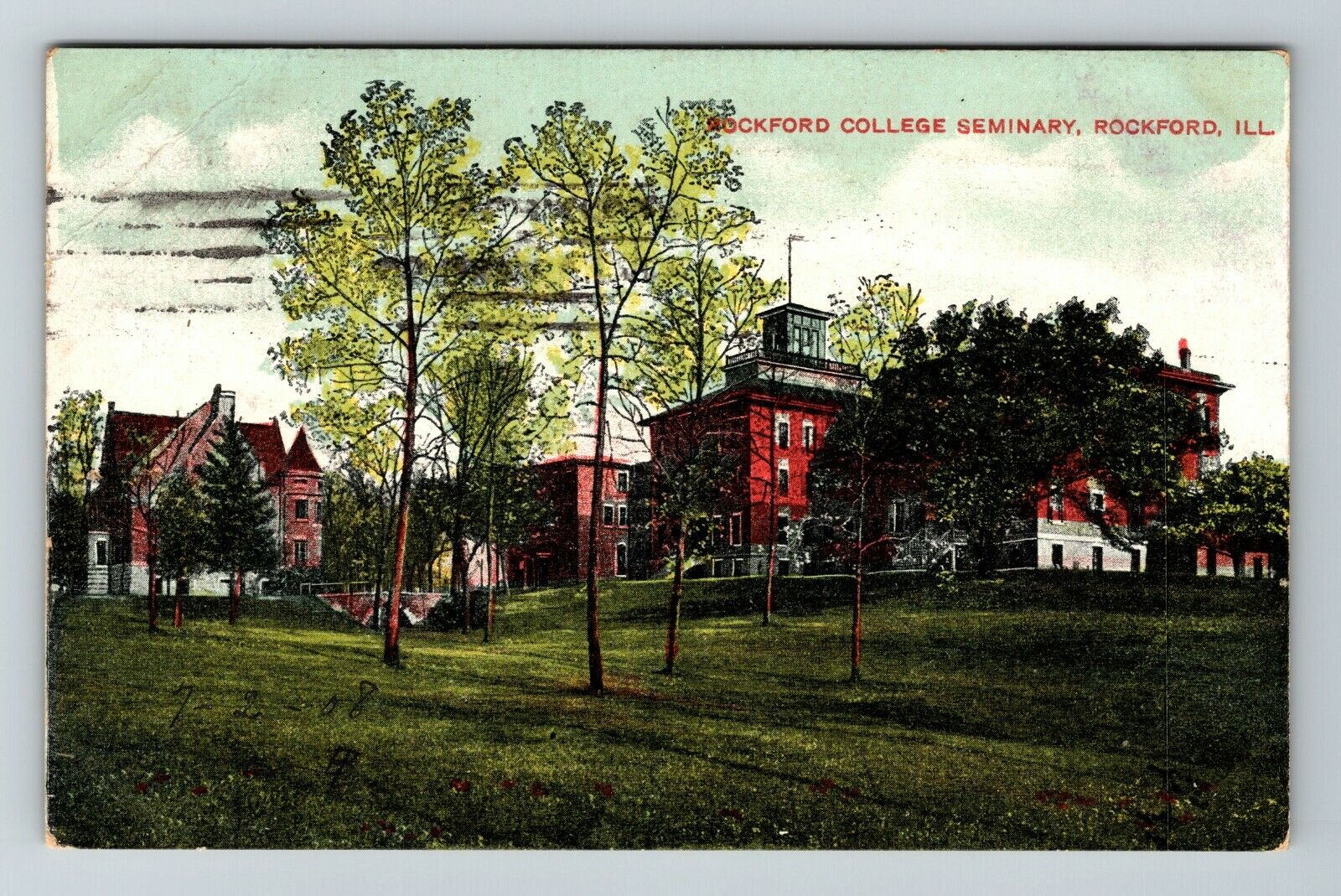 Rockford IL-Illinois, Rockford College Seminary Vintage Souvenir Postcard