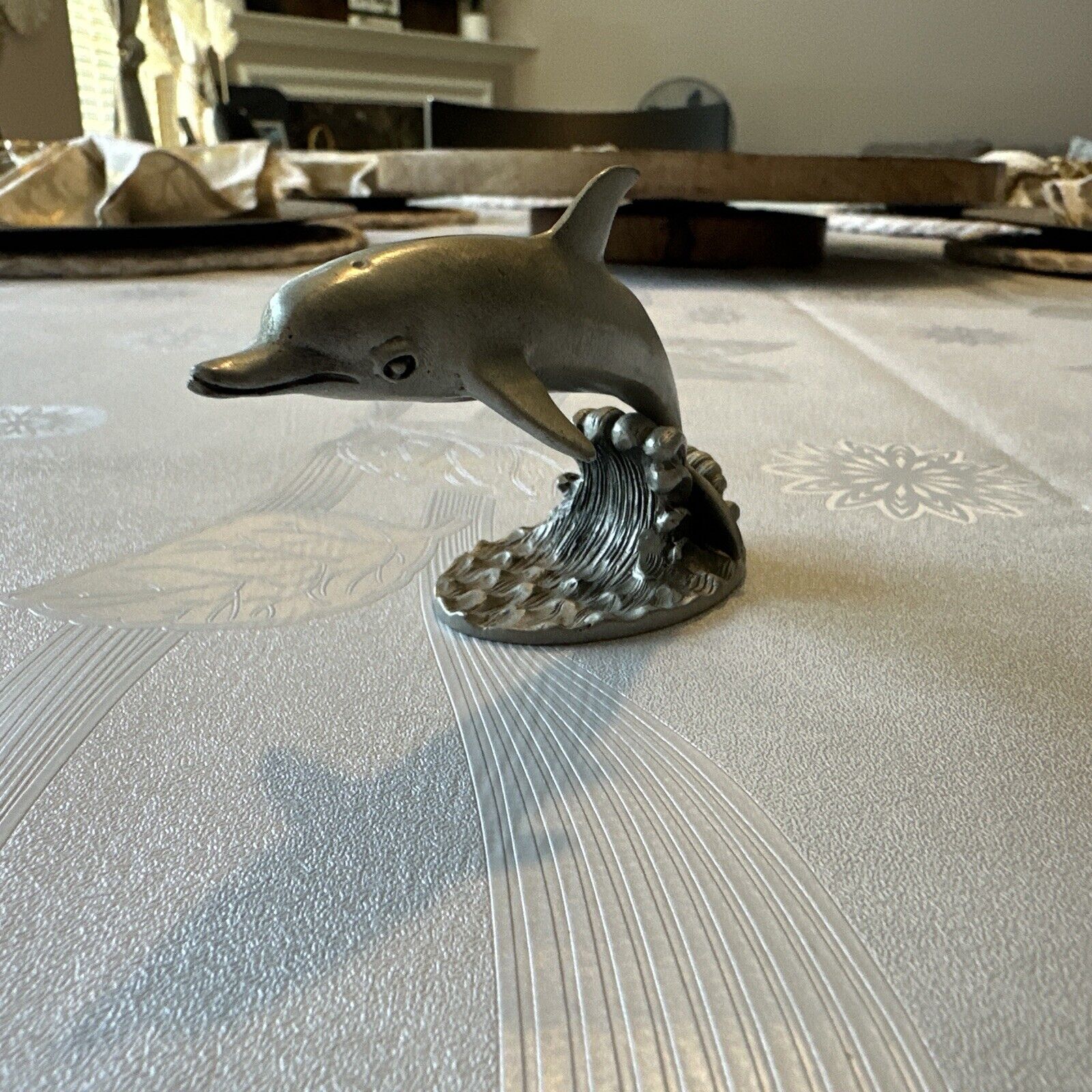 Hudson Pewter Dolphin Figurine Made in the USA 4