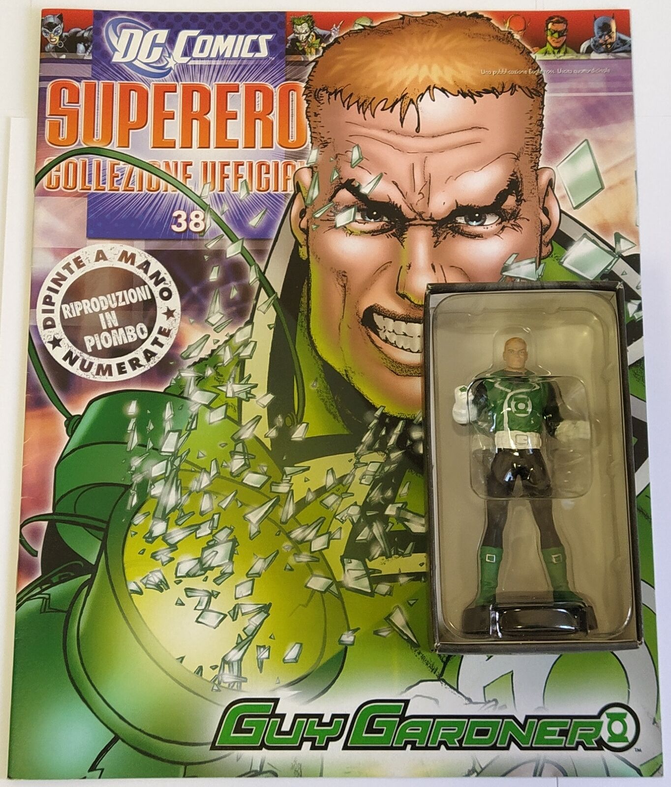 DC Super Hero Eaglemoss Guy Gardner Lead Figurine with Magazine
