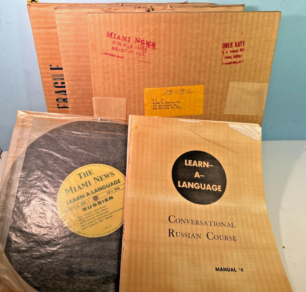 1958 The Miami News Learn-A-Language Conversational Russian 33-1/3 LPS (3)