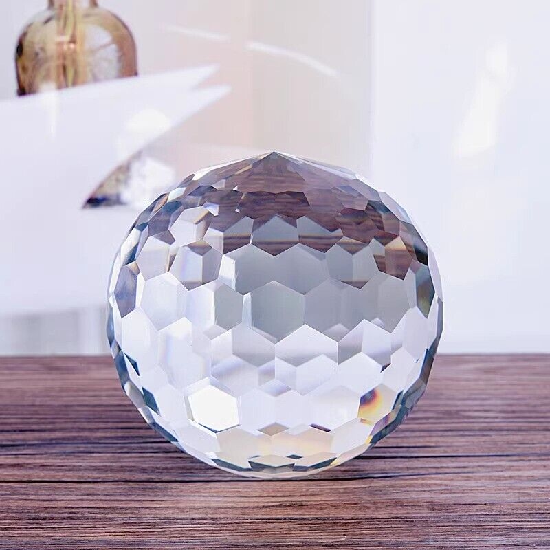 1PC 5/8/10cm Faux Diamond Faceted Crystal Ball Clear Gem Glass Prop Jewelry DIY
