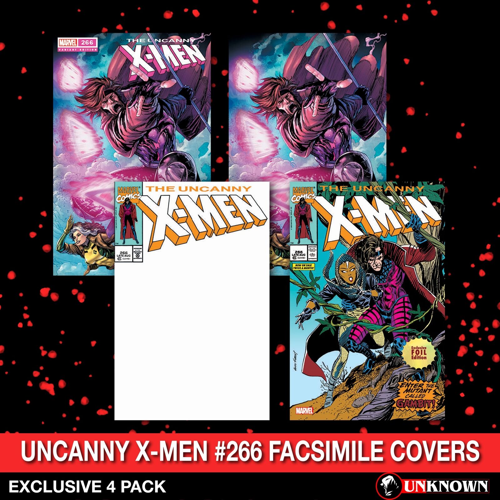 [4 PACK] UNCANNY X-MEN #266 FACSIMILE UNKNOWN COMICS EXCLUSIVE VAR (08/07/2024)