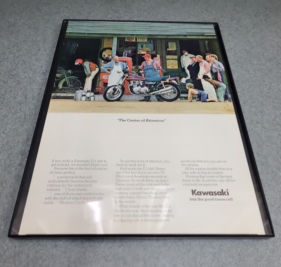  1974 Kawasaki Z-1 Motorcycle Print-Ad 