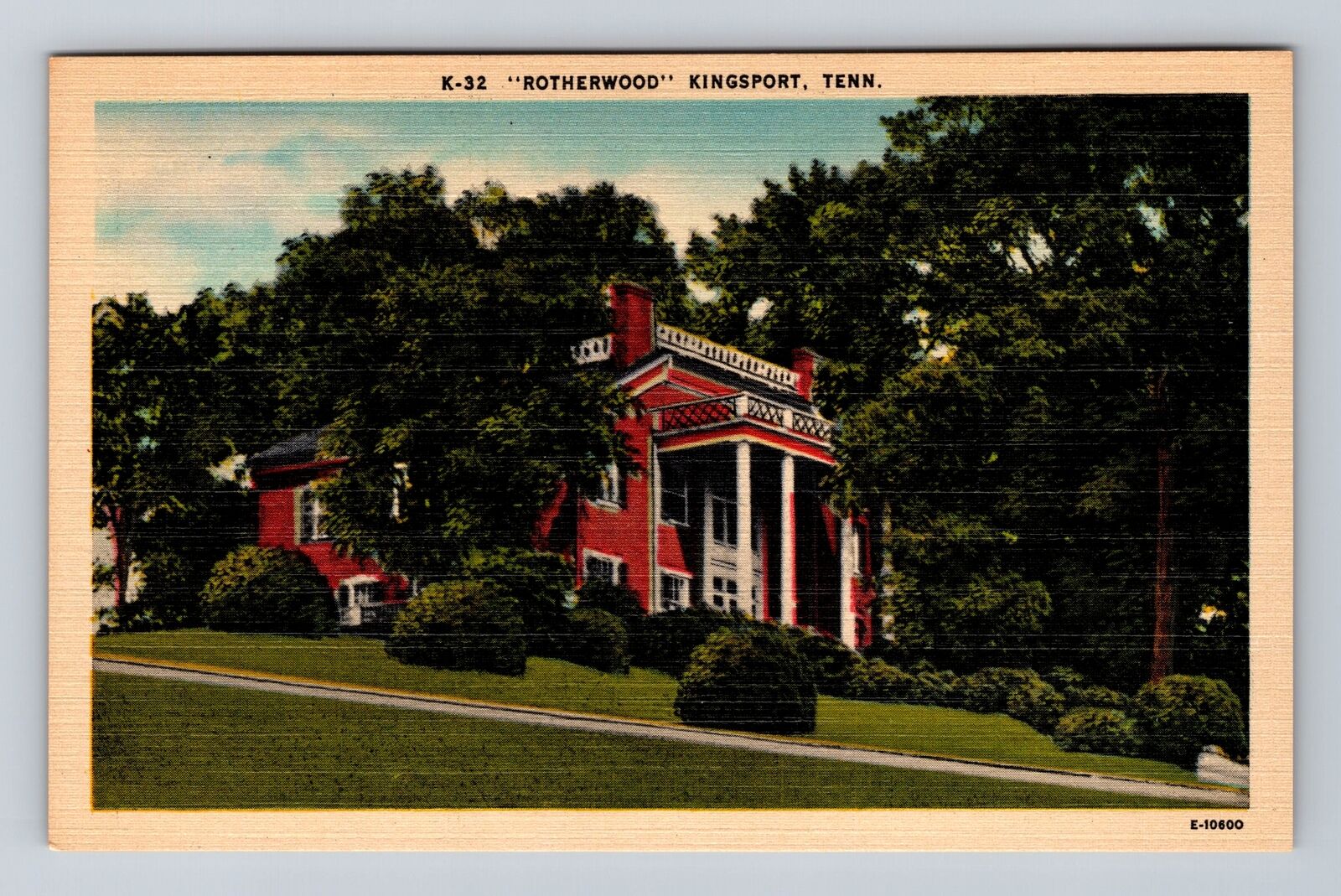 Kingsport TN-Tennessee, Rotherwood, Historic Residence Vintage Postcard