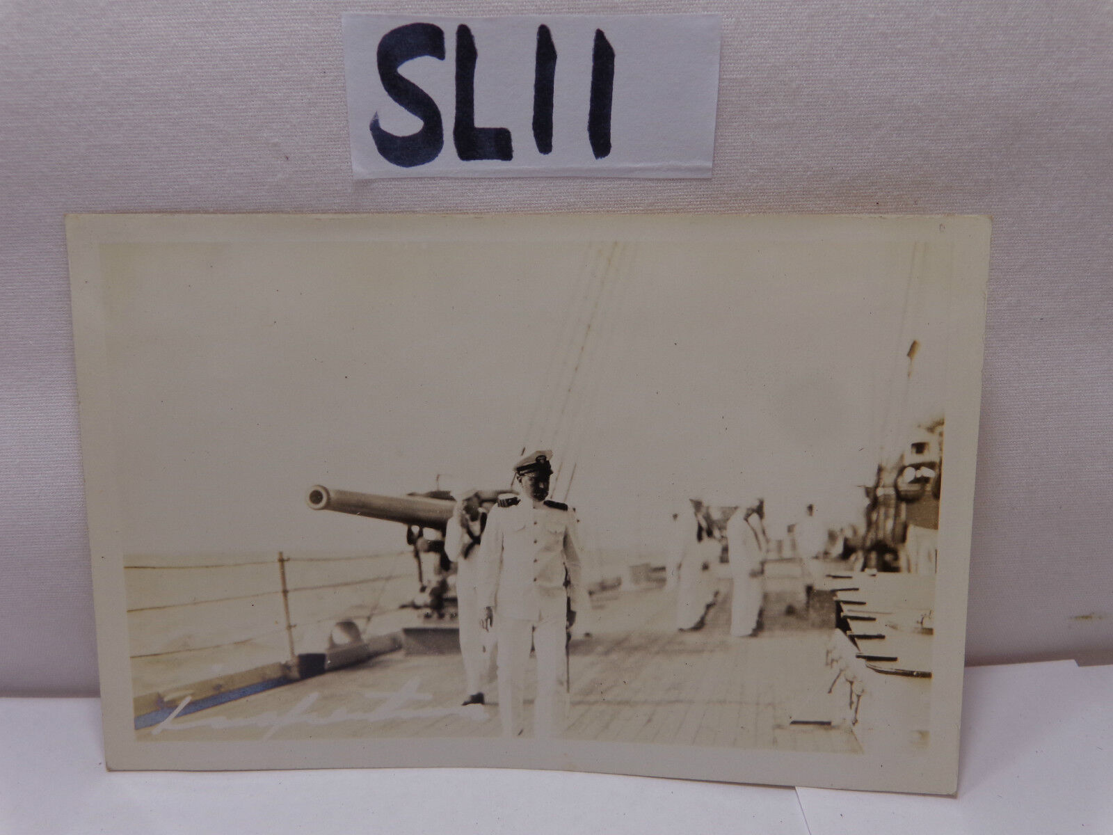 VINTAGE 1920'S US NAVY PICTURE POSTCARD UNUSED SHIP TOP SIDE-GUNS-MEN-PEOPLE 62