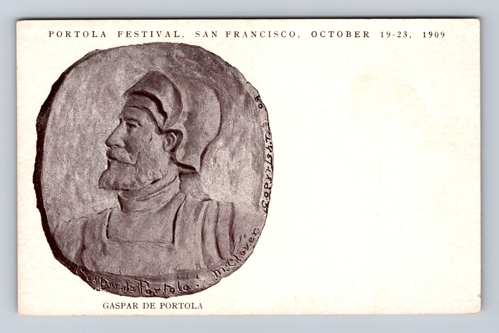 San Francisco CA-California Portola Festival Gaspar De Portola, Vintage Postcard