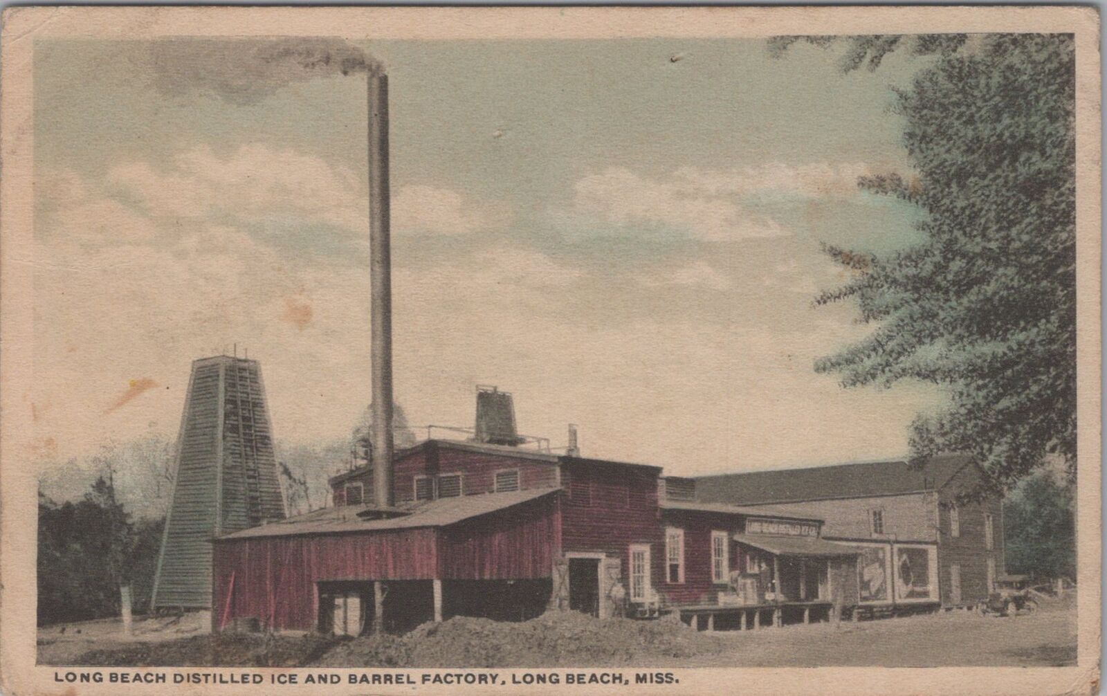 Long Beach Distilled Ice and Barrel Factory, Long Beach Mississippi Postcard