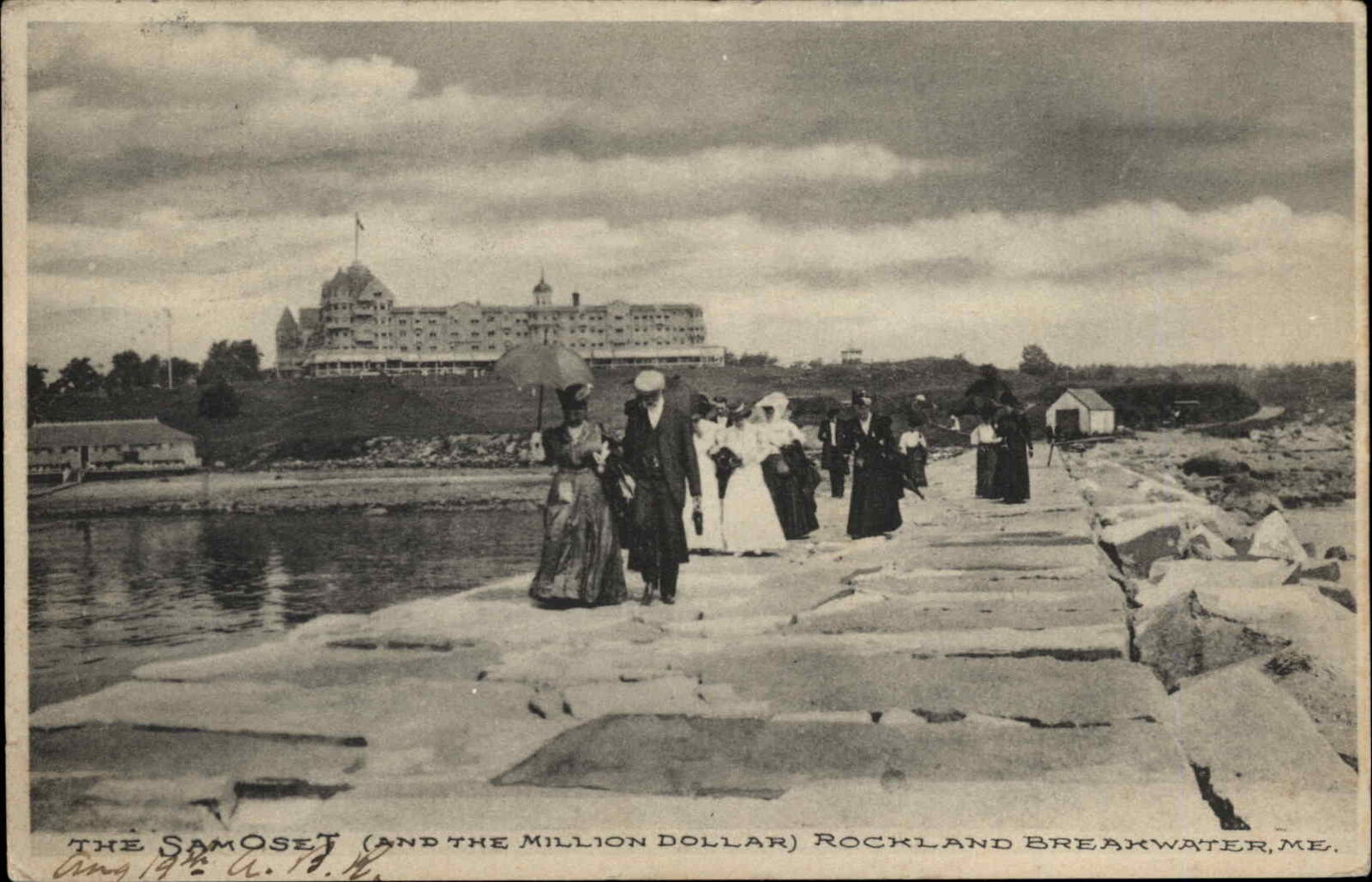 Rockland Maine ME Breakwater and Samoset Hotel Guests c1910 Postcard