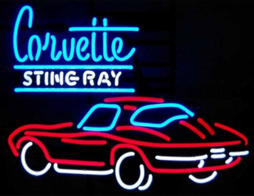 Corvettes Sports Car Auto Garage Neon Sign Light Lamp Wall Decor Bar 24x20