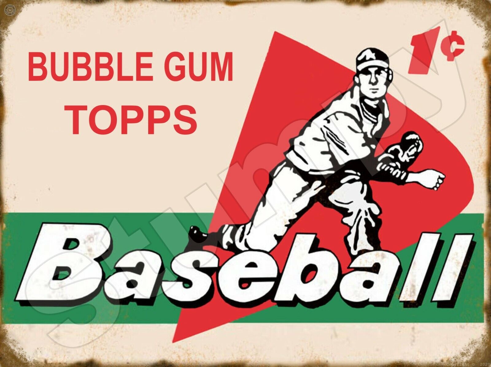 Topps Baseball Metal Sign 9