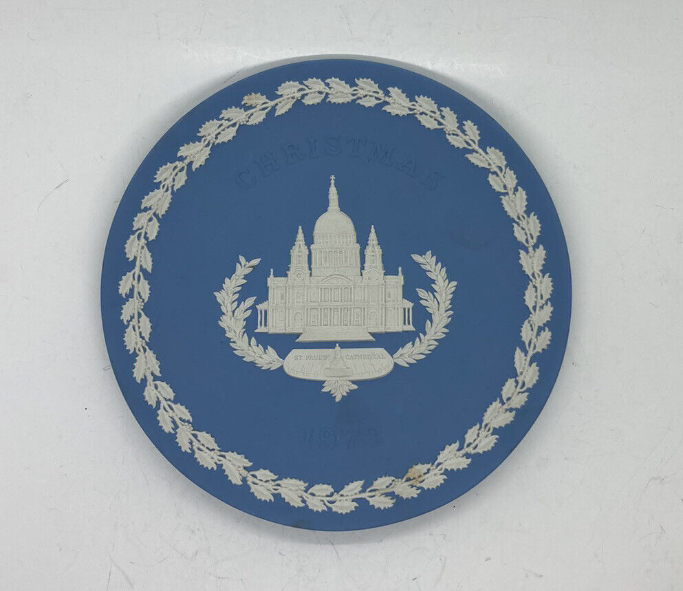 Wedgewood St. Paul's Cathedral Christmas Collector Plate 1972 Blue Jasper 27
