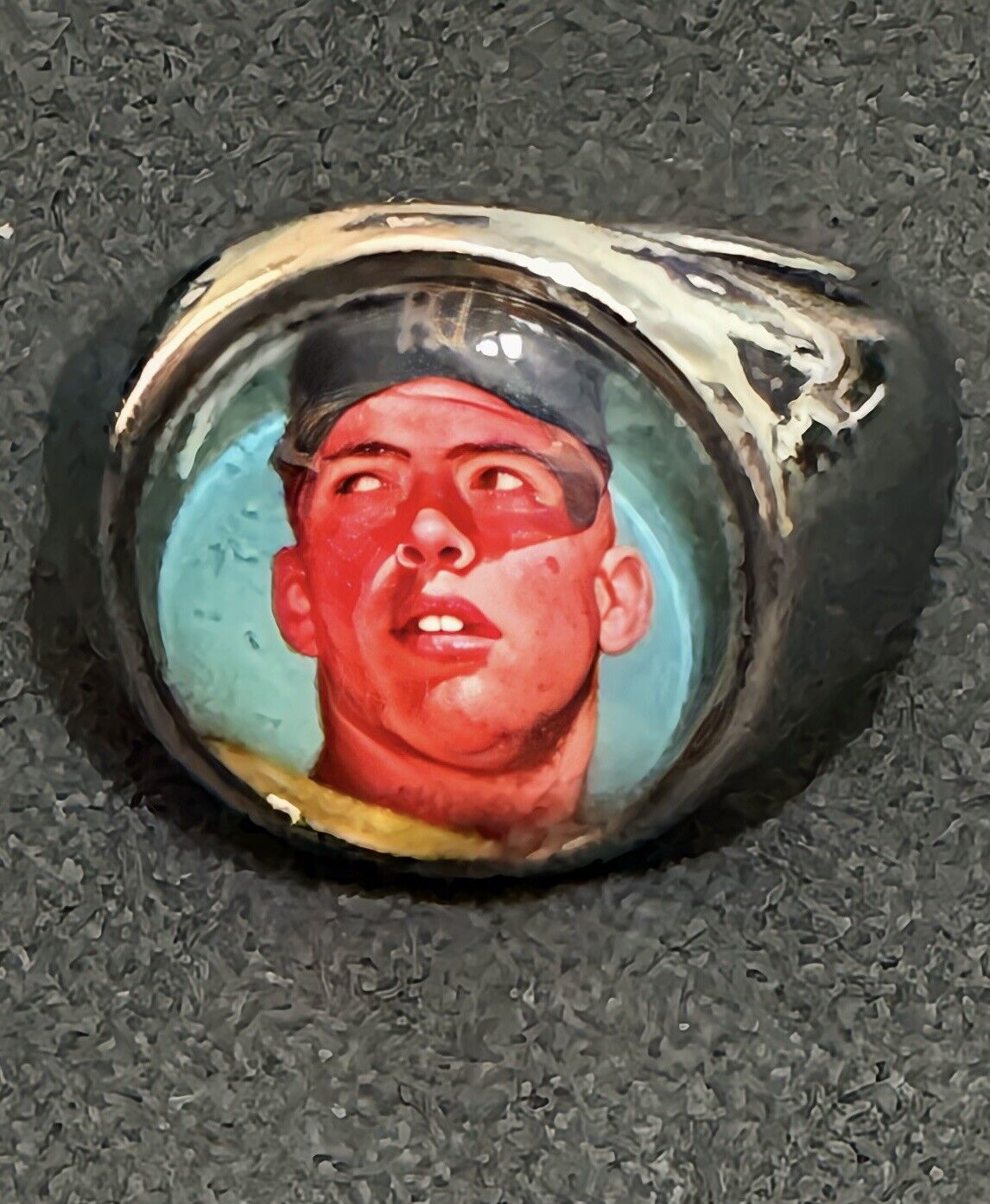 MICKEY MANTLE RC - HEAVY CUSTOM PLATED RING -  ADJUSTABLE