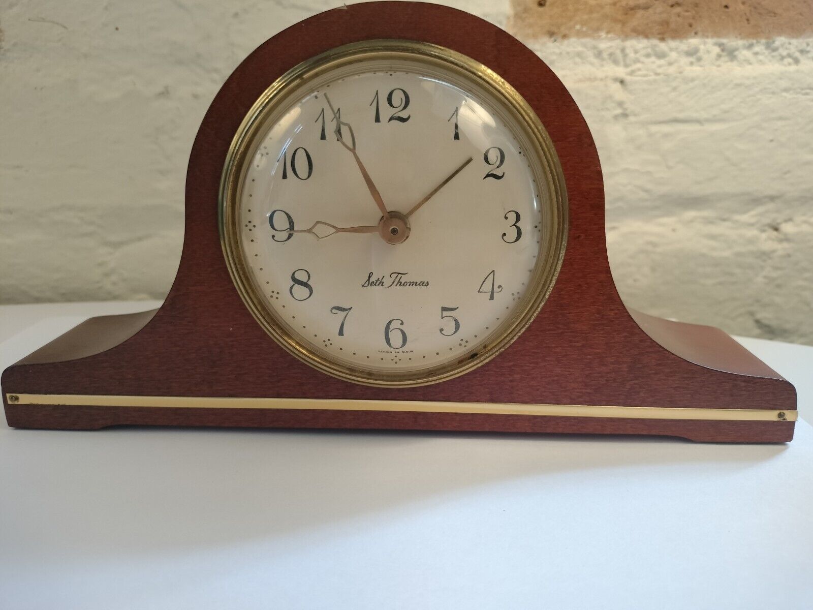 Vintage SETH THOMAS Mini Mantle Alarm Clock Model 15483