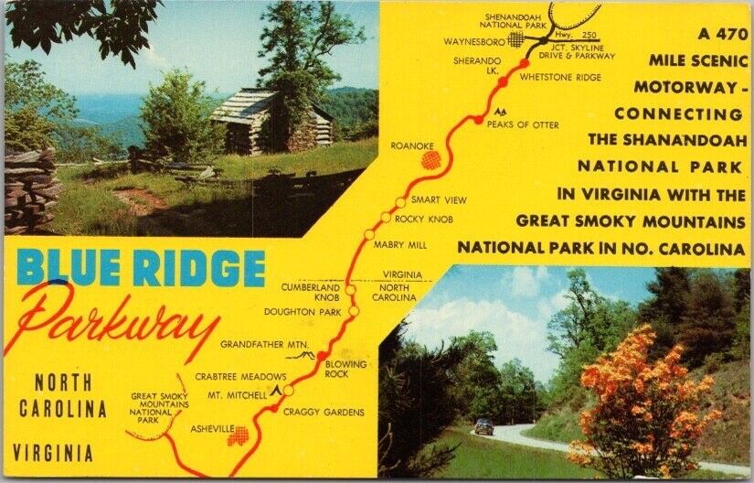 c1960s North Carolina / Virginia Postcard \