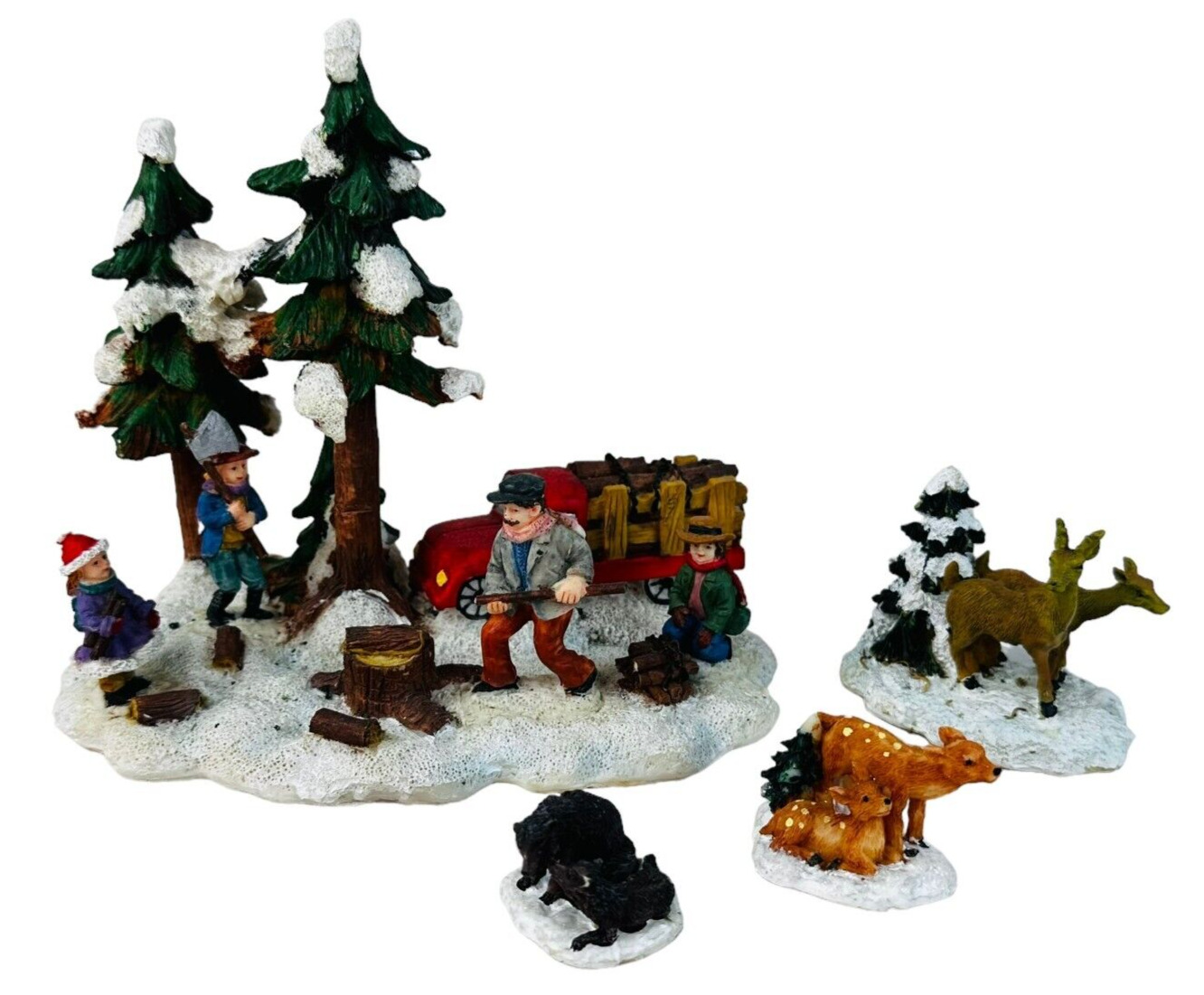 vtg lot of christmas figurines for christmas village town village scene