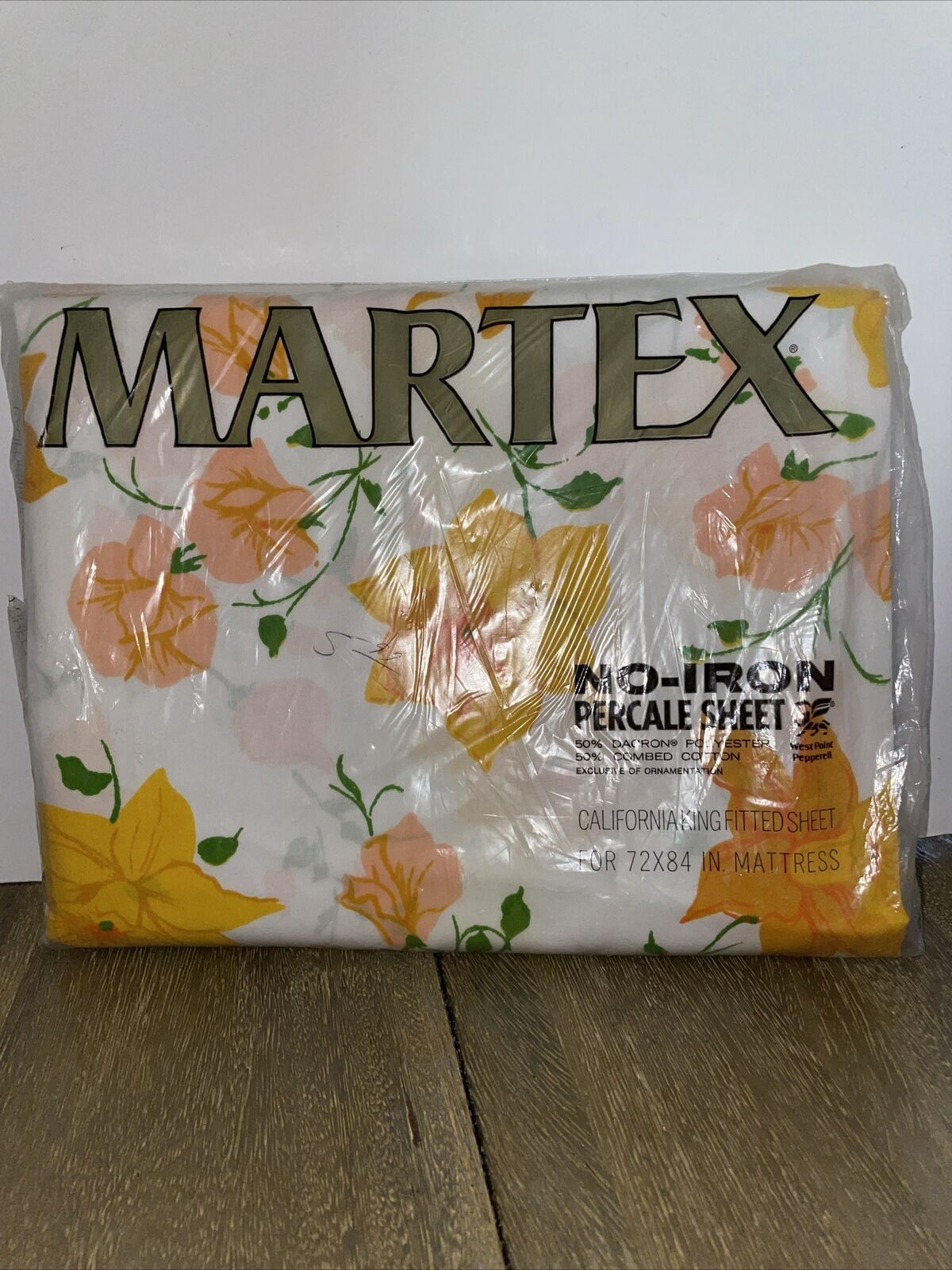 Vintage Martex California King fitted sheet no iron percale