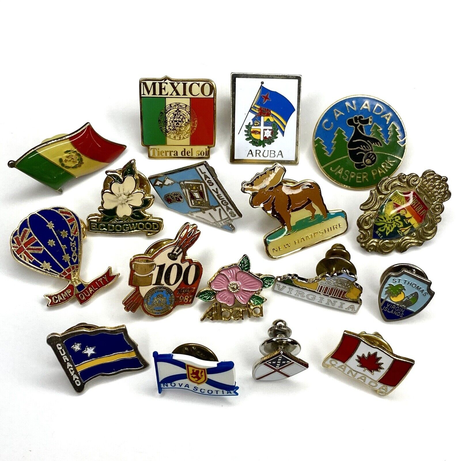 Lot of 17 Assorted Lapel Pins Destination Vintage to Now