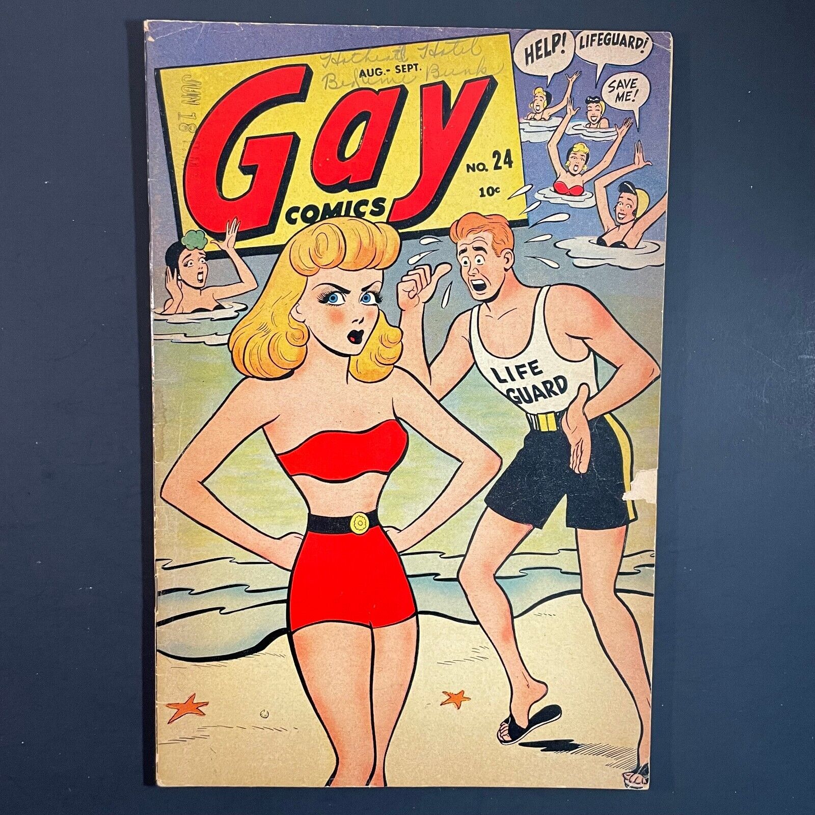 Gay Comics 24 GOLDEN AGE Timely 1946 Good Girl Tessie the Typist cover Wolverton