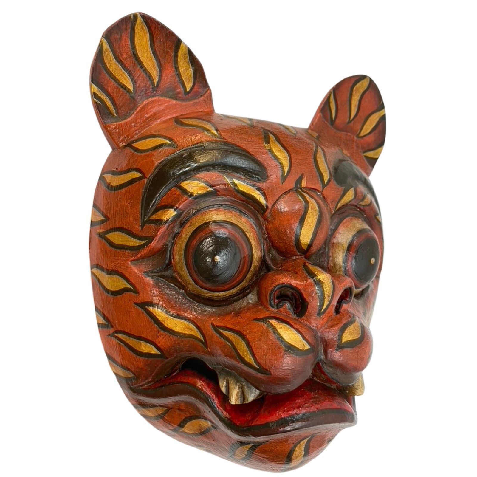 Balinese Barong Macan Tiger Mask Guardian Topeng Demon Bali Folk Art Handmade