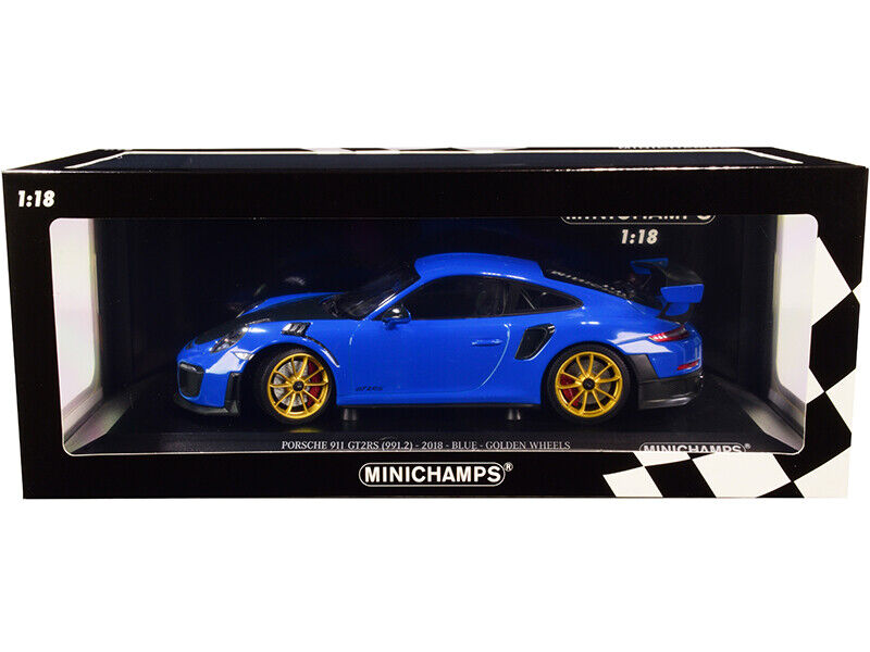 2018 Porsche 911 GT2RS (991.2) Blue with Carbon Hood and Golden Wheels Limited