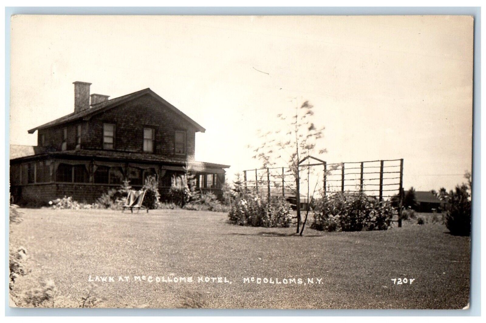 c1915 Lawn At Hotel Topiary View McColloms New York NY RPPC Photo Postcard