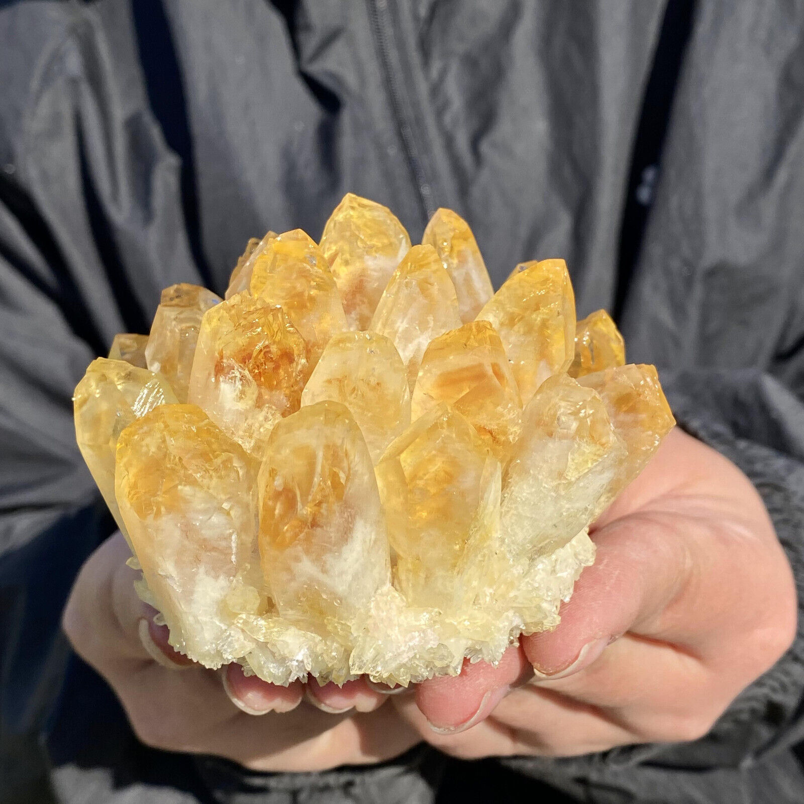 400G New Find Yellow Phantom Quartz Crystal Cluster Mineral Specimen Healing