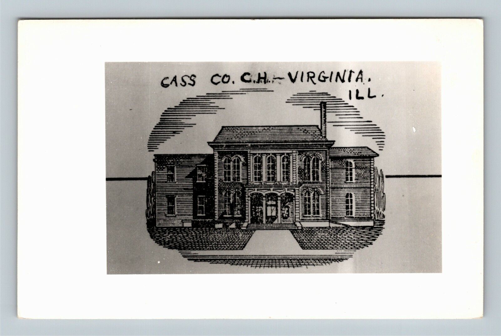 RPPC Virginia IL, Cass County Courthouse, Illinois Vintage Postcard