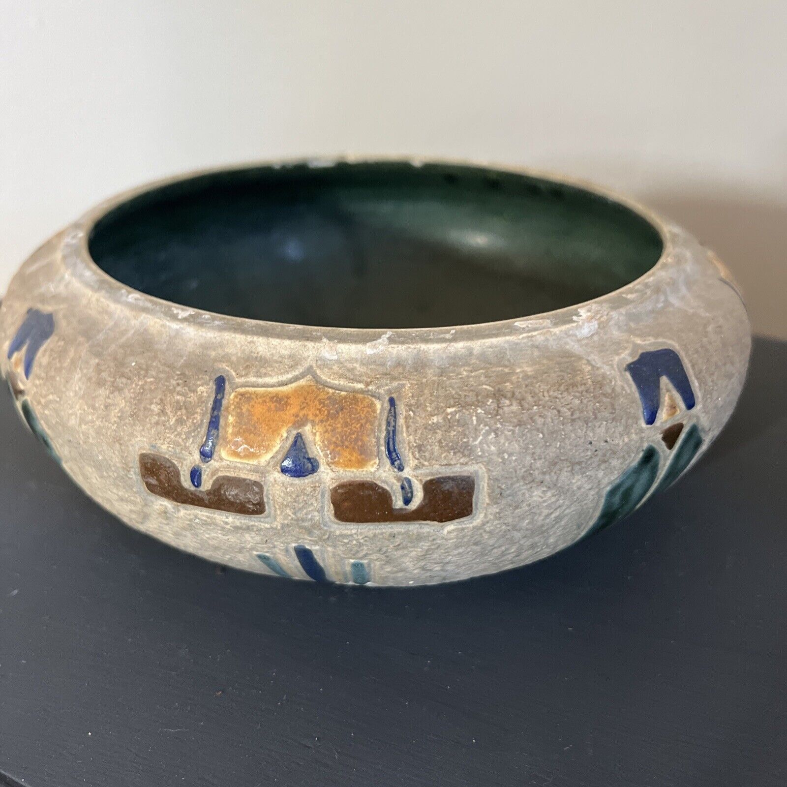 Vintage Roseville Art Pottery Mostique Gray Bowl 1916, Rare.