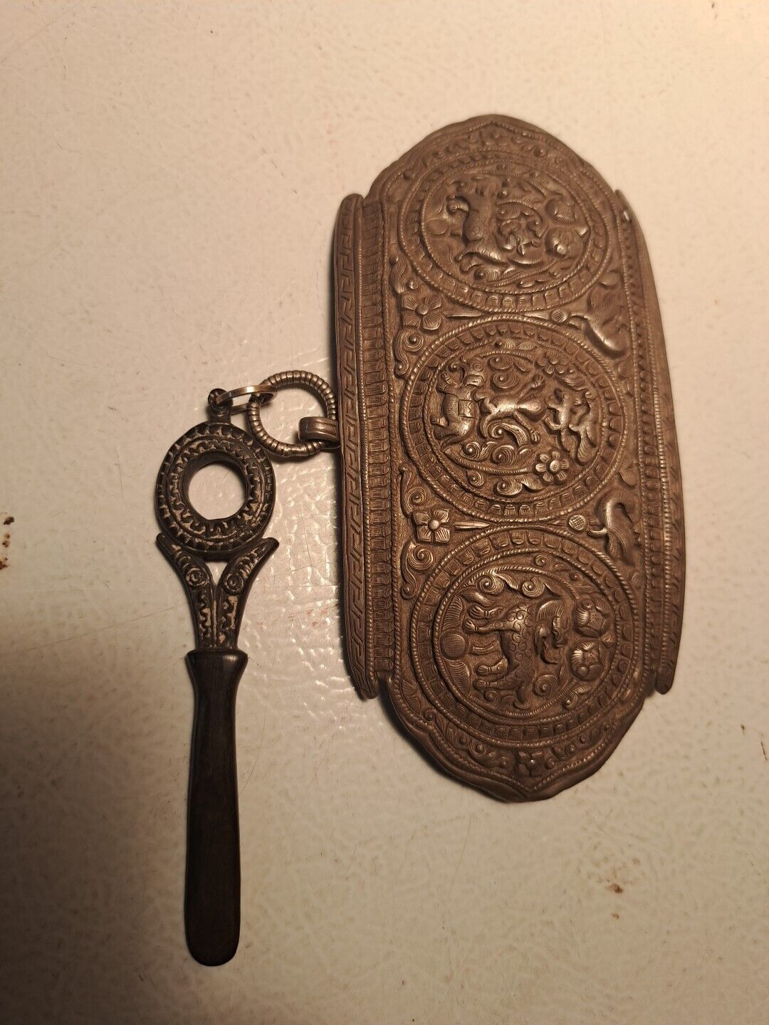 Tibetan Silver Hammered Belt Buckle 1800's?