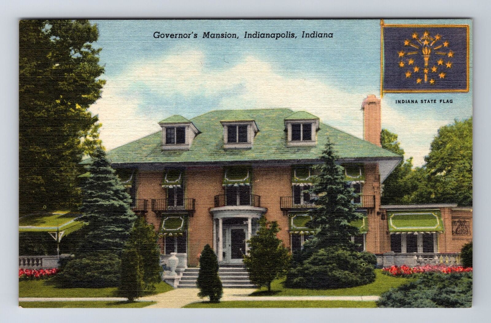 Indianapolis IN-Indiana, Governor's Mansion, Antique, Vintage Postcard