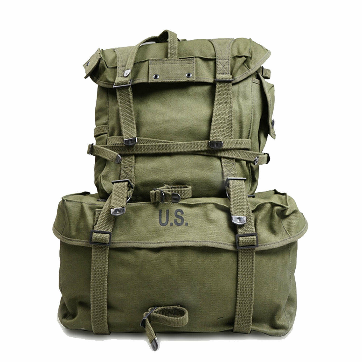 Vietnam War US Army M1945 Backpack Haversack Knapsack Upper Pack Cargo X Strap 