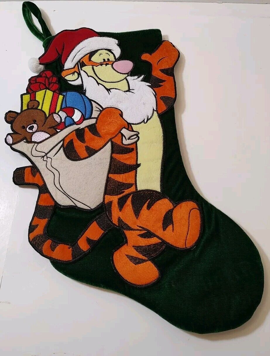 Vintage Tigger As Santa Christmas Stocking Velveteen 18\