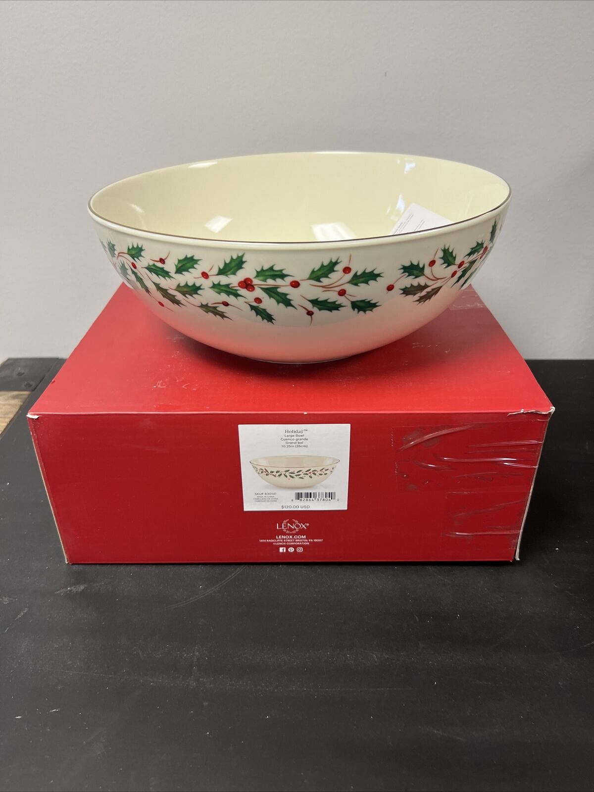 Lenox Holiday Large Bowl 10 Inches New In Box