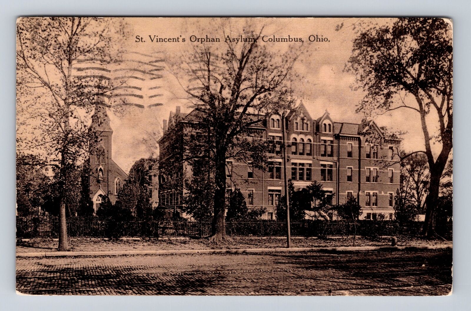 Columbus OH-Ohio, St Vincent's Orphan Asylum, Antique Vintage c1912 Postcard