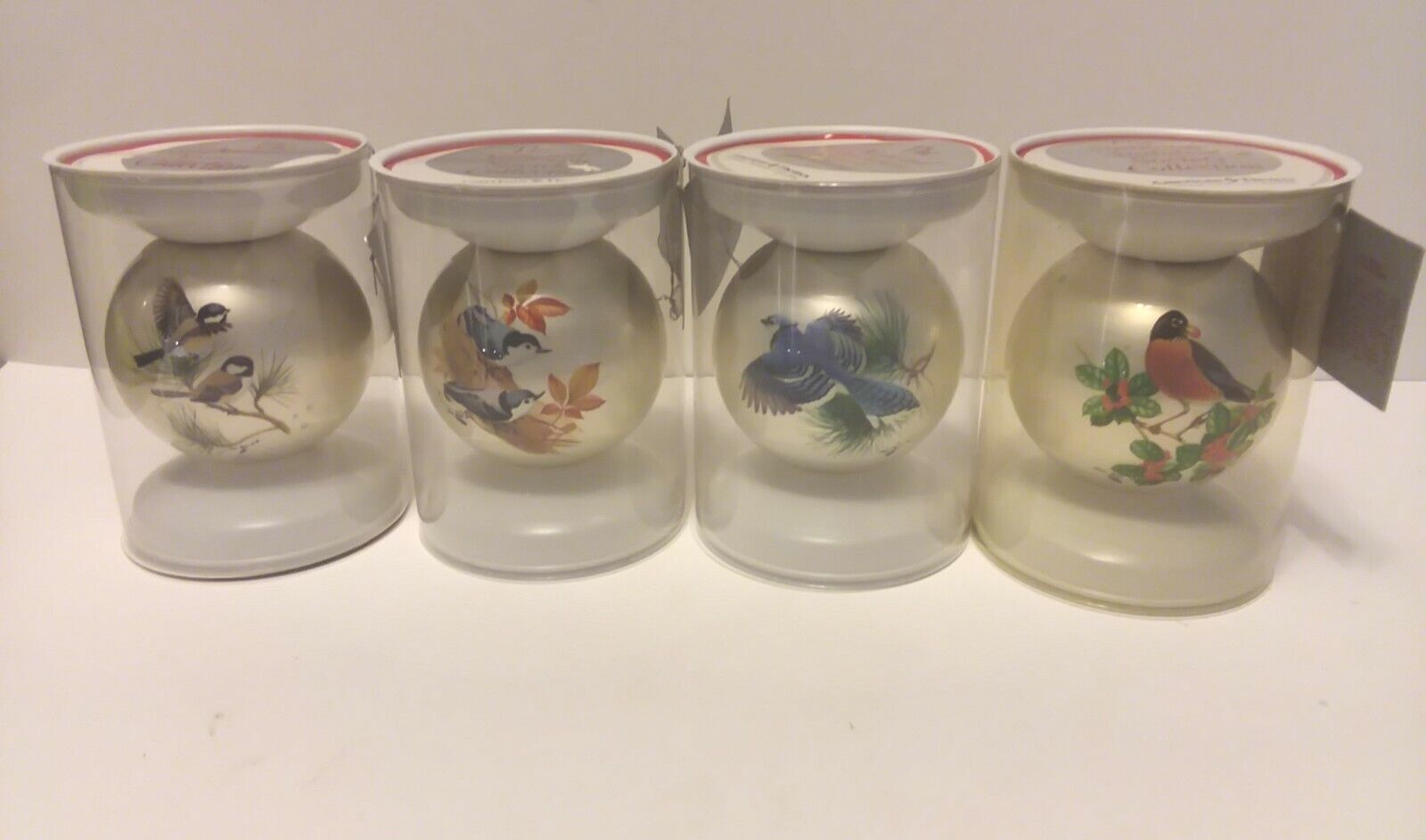 Mixed Lot of 4 National Audubon Society Ornaments w/ Original Containers Birds