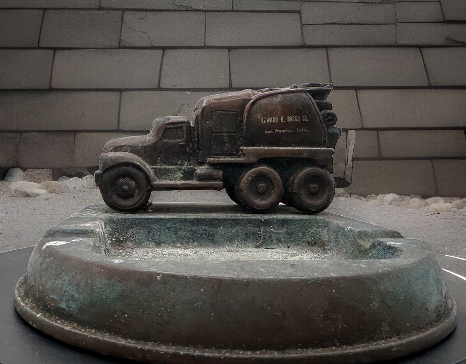 Vintage 1950s Jaeger Hi-Dump Cement Truck Ashtray Bronze Promotional