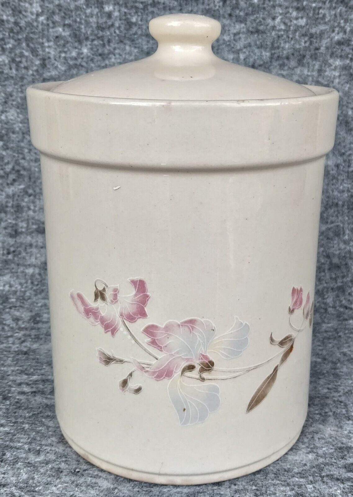 Finest Ceramics Floral Cookie Jar, 7 Inches Tall, Beige, Kitchen Decor VIDEO