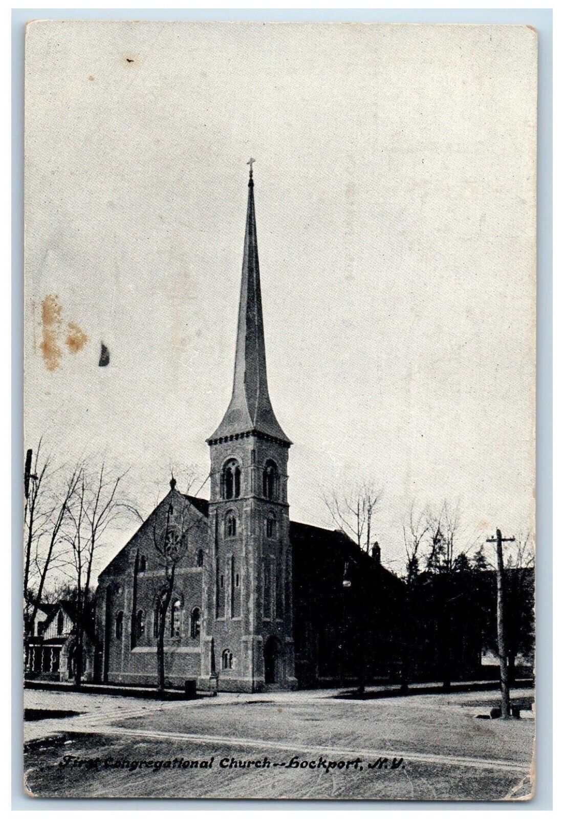 c1910 First Congregational Church Exterior Building Rockport New York Postcard