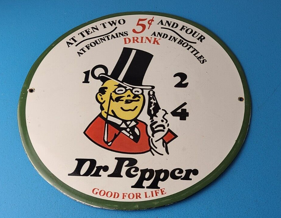 Vintage Dr Pepper Porcelain Soda Cola Beverage Bar Gas Service Station Sign