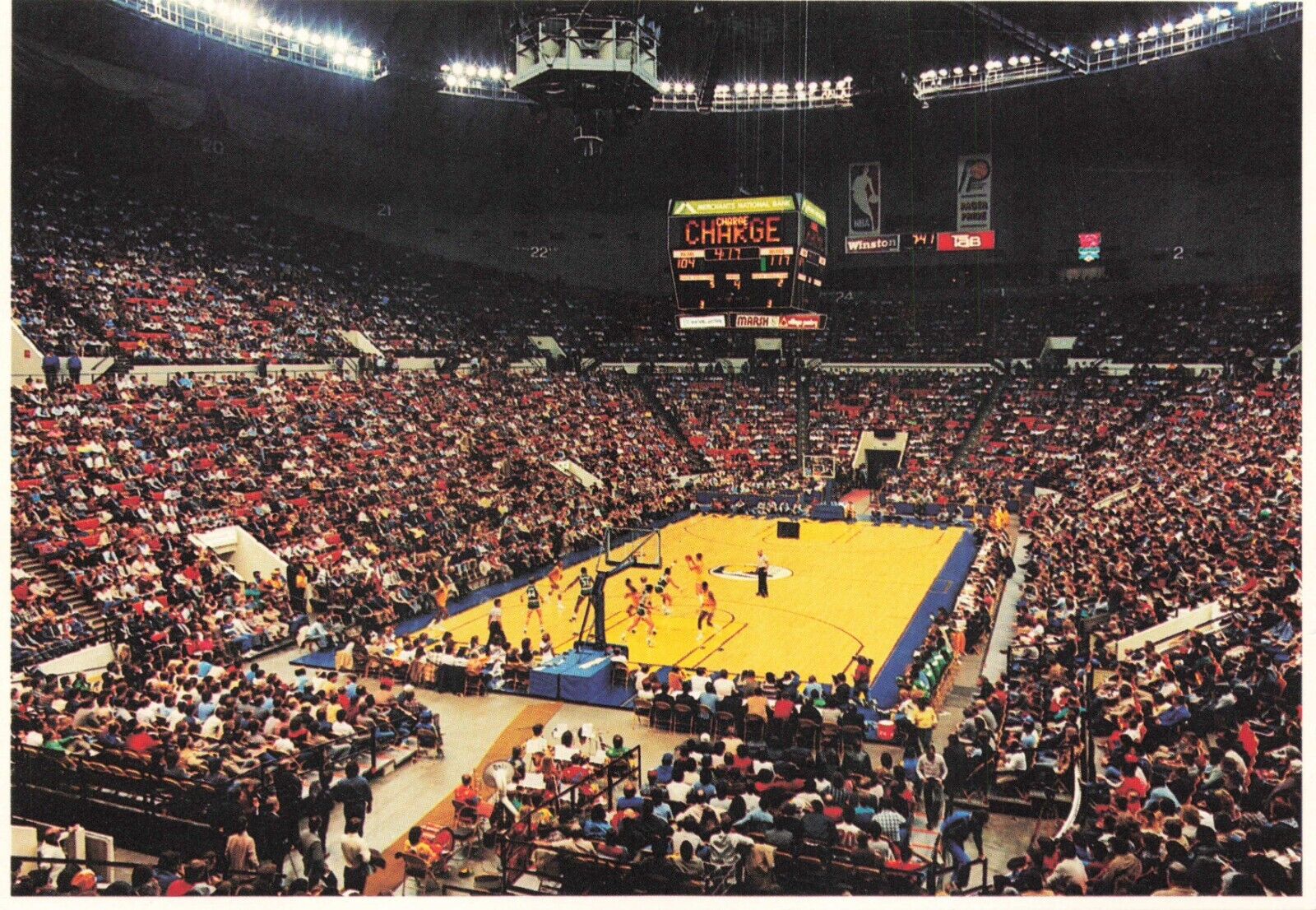 Postcard IN Indianapolis Market Square Arena Pacers Basketball NBA Closed 1999