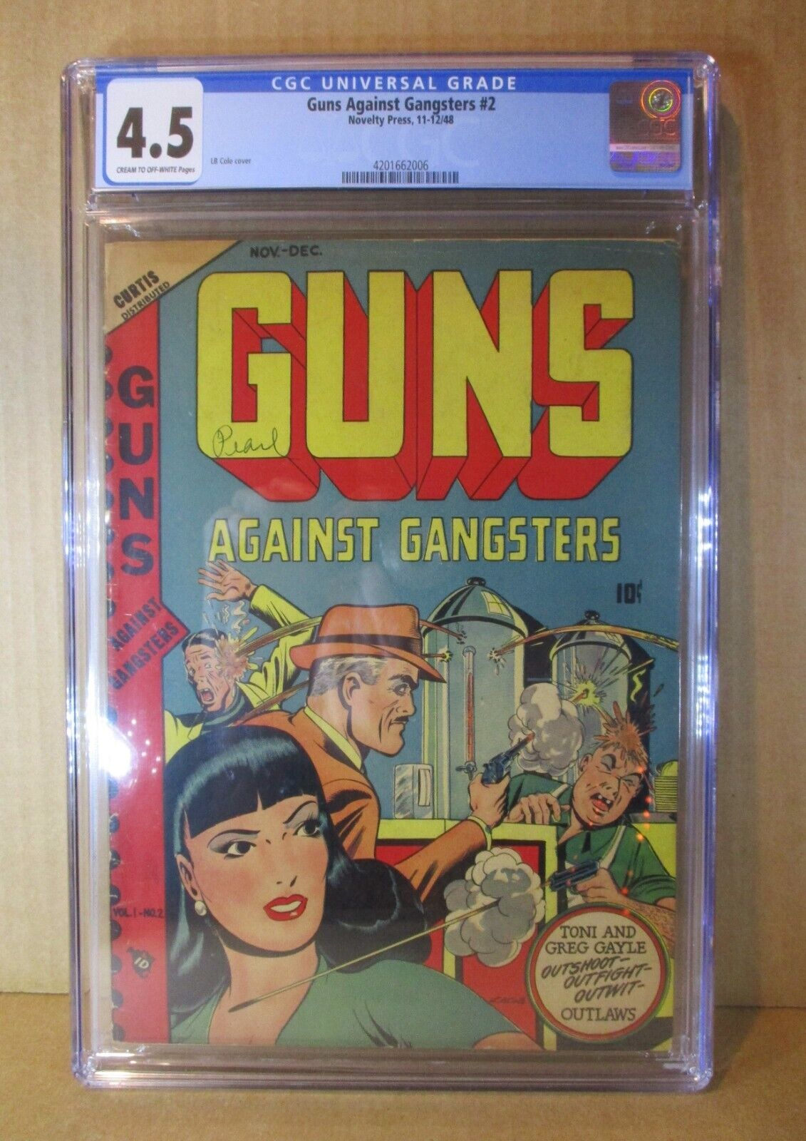 Guns Against Gangsters 2 CGC 4.5 L.B. Cole Coffee Shop Gunfight TOP 3 CGC 1948