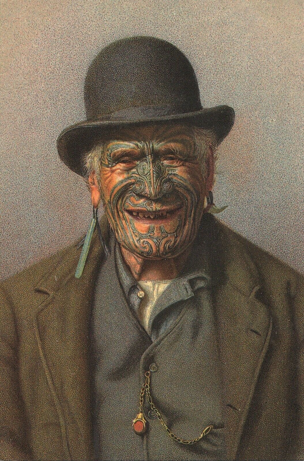 Artist Charles Frederick Goldie A Good Joke Face Tattoo Art Postcard 1987