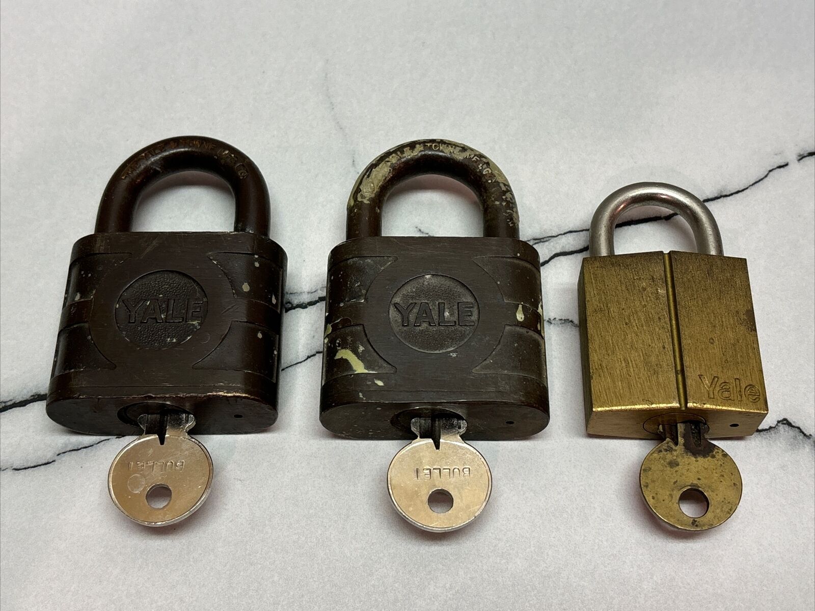 Lot Of 3 Yale Padlocks / Locks w/ Keys : Super Pin Tumbler