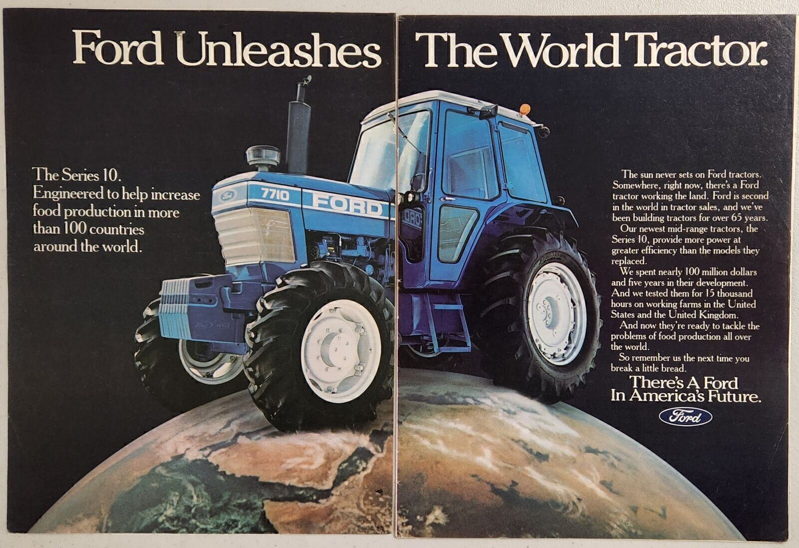 1982  Print Ad Ford Series 10 Model 7710 Tractors More Power Provided
