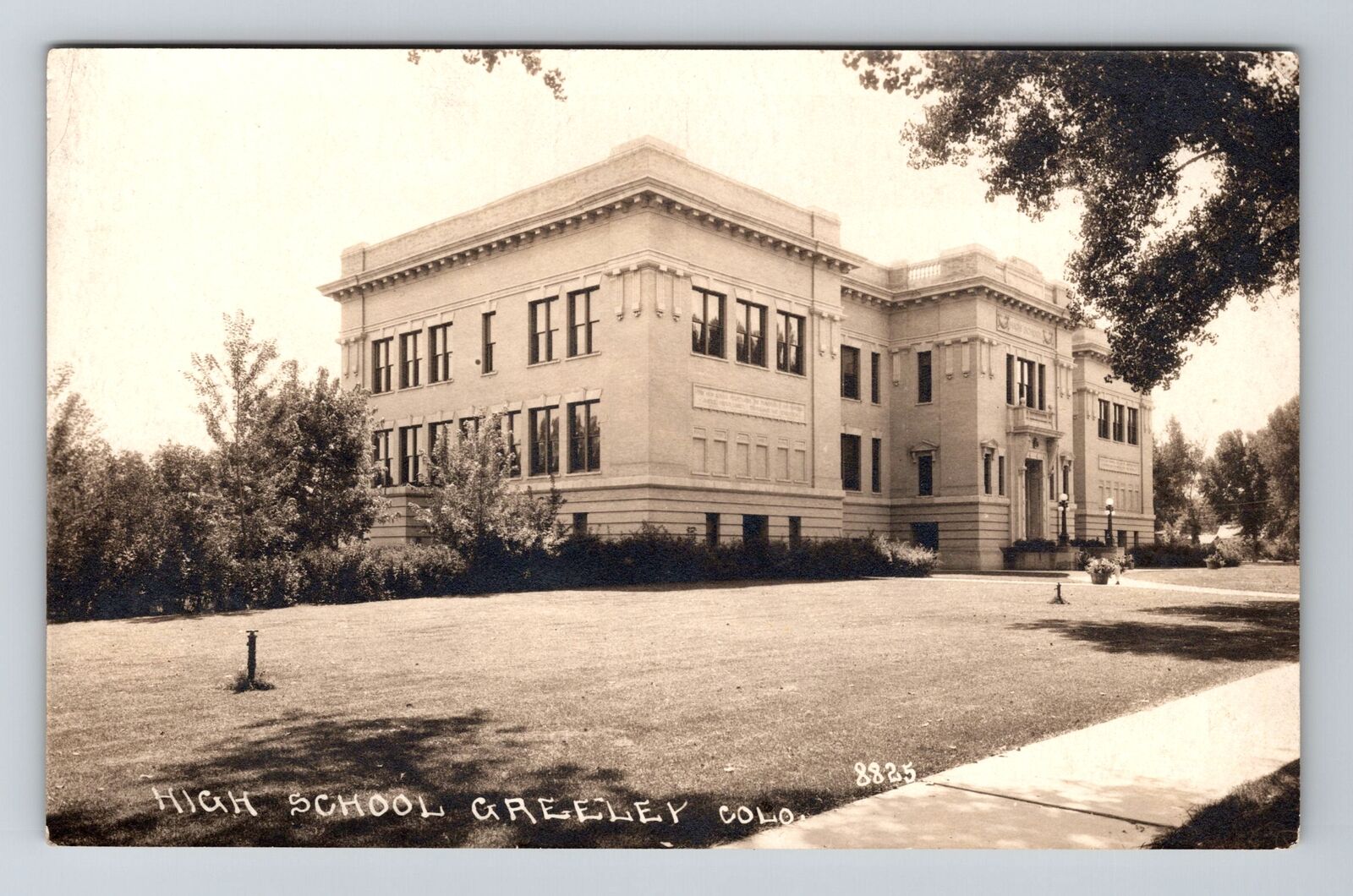Greeley CO-Colorado RPPC, High School, Real Photo c1920 Vintage Postcard