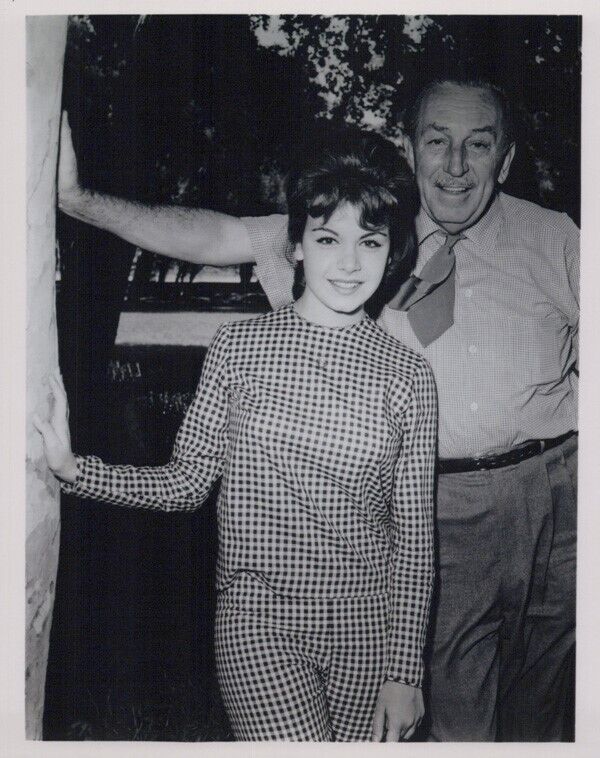 Walt Disney poses with star Annette Funicello vintage 8x10 inch photo